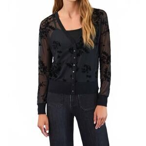 NEW FDJ two piece mesh cardigan set in black